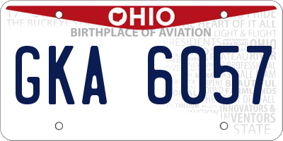 OH license plate GKA6057