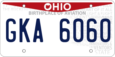 OH license plate GKA6060