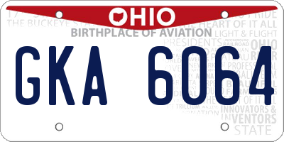 OH license plate GKA6064