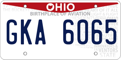 OH license plate GKA6065