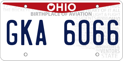 OH license plate GKA6066
