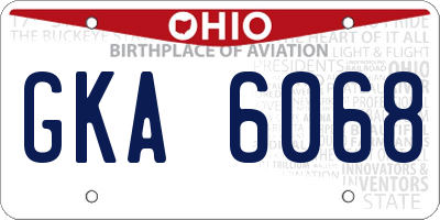 OH license plate GKA6068