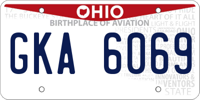 OH license plate GKA6069