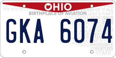 OH license plate GKA6074