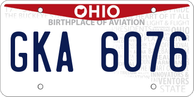OH license plate GKA6076