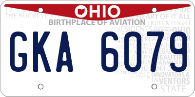 OH license plate GKA6079