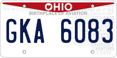 OH license plate GKA6083