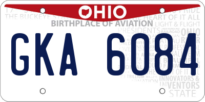 OH license plate GKA6084