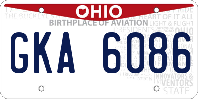 OH license plate GKA6086