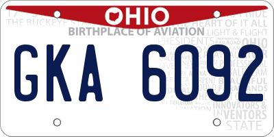 OH license plate GKA6092