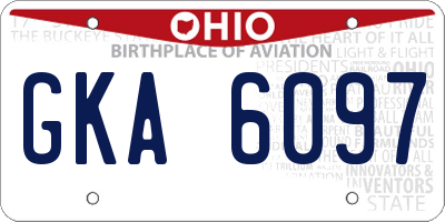OH license plate GKA6097