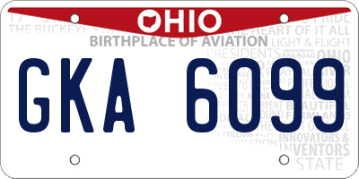 OH license plate GKA6099