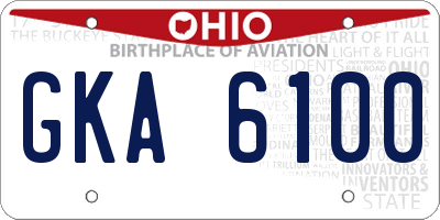 OH license plate GKA6100