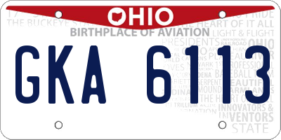 OH license plate GKA6113