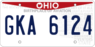 OH license plate GKA6124