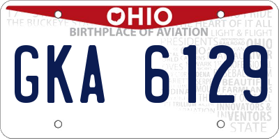 OH license plate GKA6129
