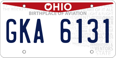 OH license plate GKA6131