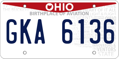 OH license plate GKA6136