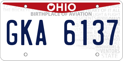 OH license plate GKA6137