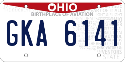 OH license plate GKA6141