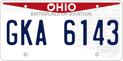 OH license plate GKA6143