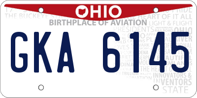 OH license plate GKA6145