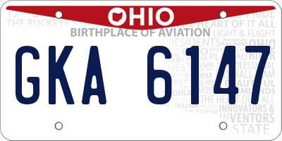 OH license plate GKA6147