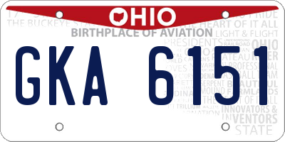 OH license plate GKA6151