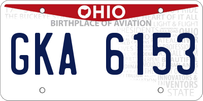 OH license plate GKA6153