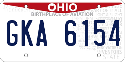 OH license plate GKA6154
