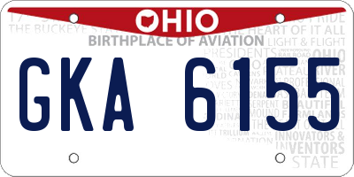OH license plate GKA6155