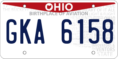 OH license plate GKA6158