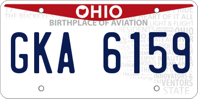 OH license plate GKA6159