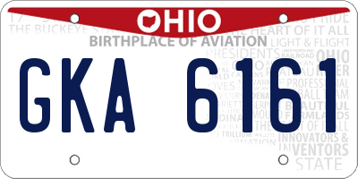 OH license plate GKA6161