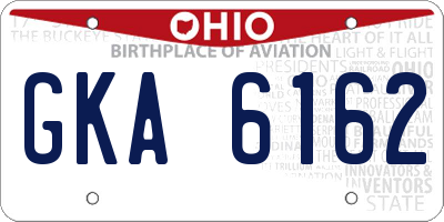 OH license plate GKA6162