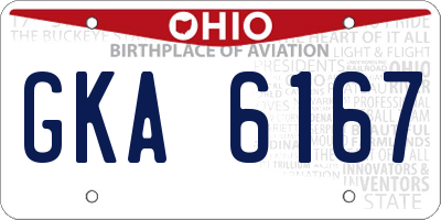 OH license plate GKA6167