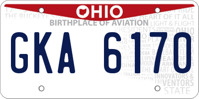 OH license plate GKA6170