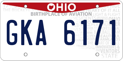 OH license plate GKA6171