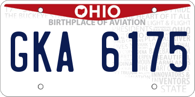 OH license plate GKA6175
