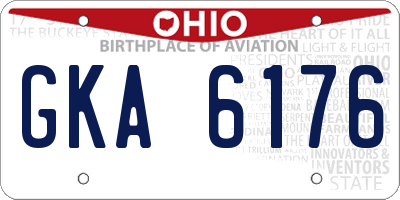 OH license plate GKA6176