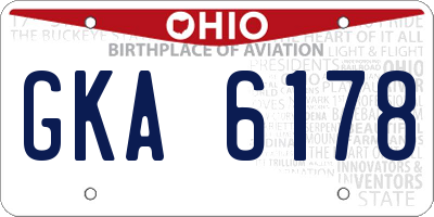 OH license plate GKA6178