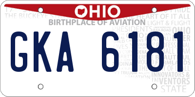 OH license plate GKA6181