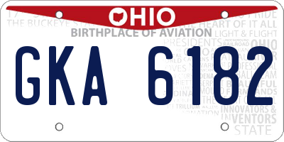 OH license plate GKA6182