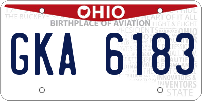 OH license plate GKA6183
