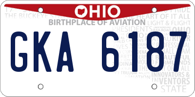 OH license plate GKA6187