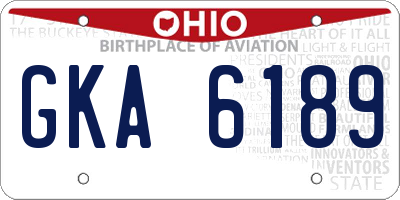 OH license plate GKA6189