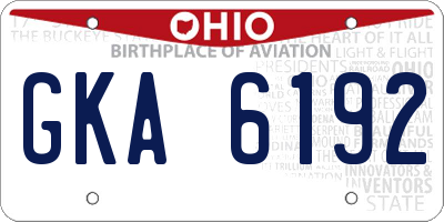 OH license plate GKA6192
