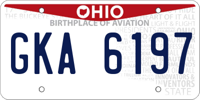 OH license plate GKA6197