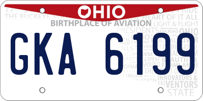 OH license plate GKA6199