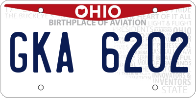 OH license plate GKA6202